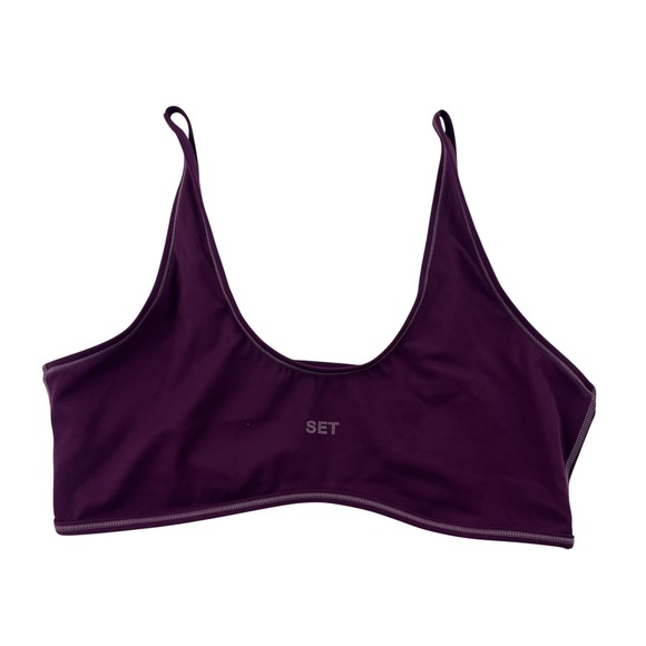 SET Active Other - SET Active Sportbody Scoop Bralette Plum Purple Adjustable Straps Size Large